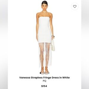 PQ swim x Revolve Vanessa White Fringe Dress Swim Cover up women size M/Large